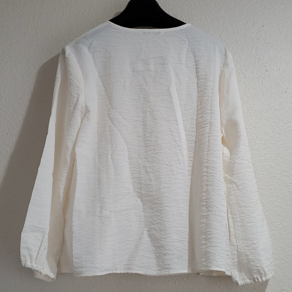 V-Neck Button-Down Shirt - Picture 3 of 6